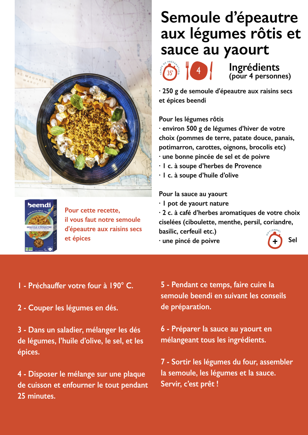Fiches recettes beendi SEMOULE D'ÉPEAUTRE aux raisins secs et épices_hiver 2020